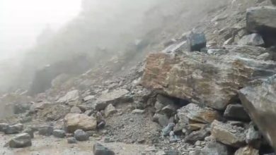 Photo of  गोपेश्वर में बदरीनाथ हाईवे पर पहाड़ी से भूस्खलन