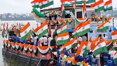 Photo of भोपाल के बोट क्लब पर निकली तिरंगा नौका यात्रा