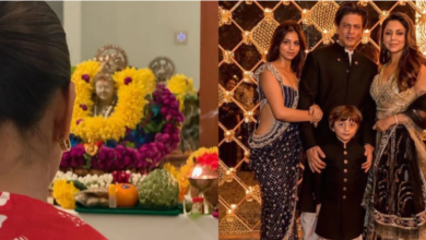 Photo of शाहरुख खान ने घर में की लक्ष्मी पूजा, पत्नी गौरी संग दीये जलाकर मनाई दीवाली